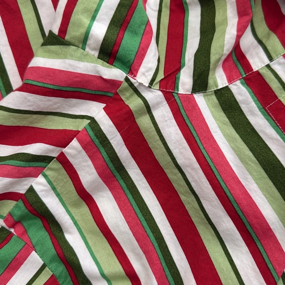 Printfresh women’s Short Sleeve Candy Cane Stripe button down PJ Top - Picture 6 of 6